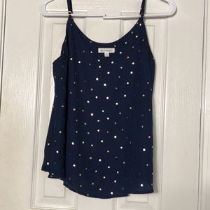 Anthropologie Blu Pepper Navy and Gold Halter Top